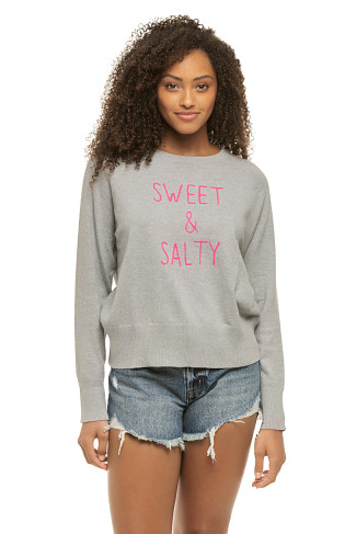 GREY/HOT PINK Sweet & Salty Sweater
