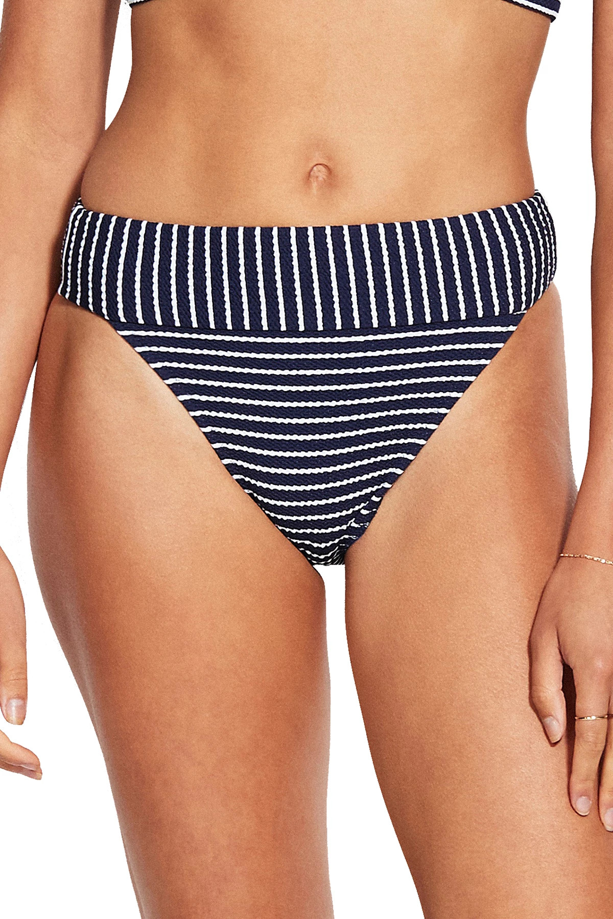 NAVY Stripe Banded High Waist Bikini Bottom image number 1