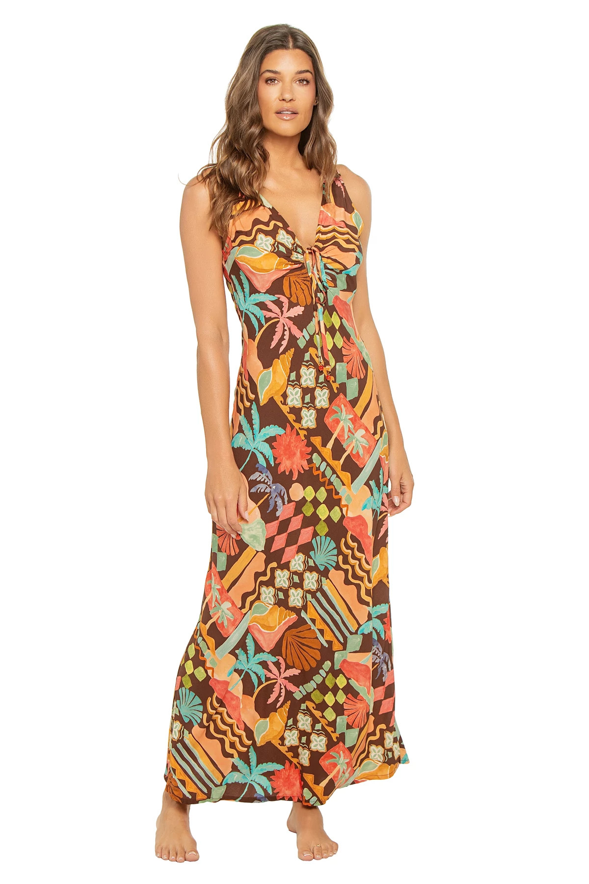 COCOA COAST Isola Tropical Keyhole Maxi Dress image number 1