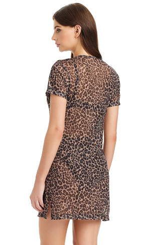 FRENCH ROAST Crew Neck Mesh Mini Dress