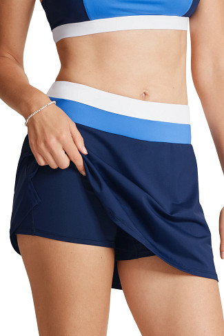 MARE NAVY Sanibelle Colorblock Skirted Bikini Bottom