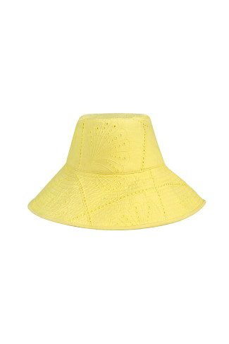 YELLOW Lemon Shell Eyelet Bucket Hat