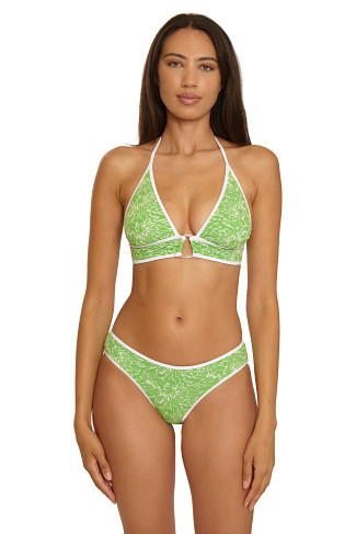 GREEN APPLE Autumn Jacquard Halter Bikini Top