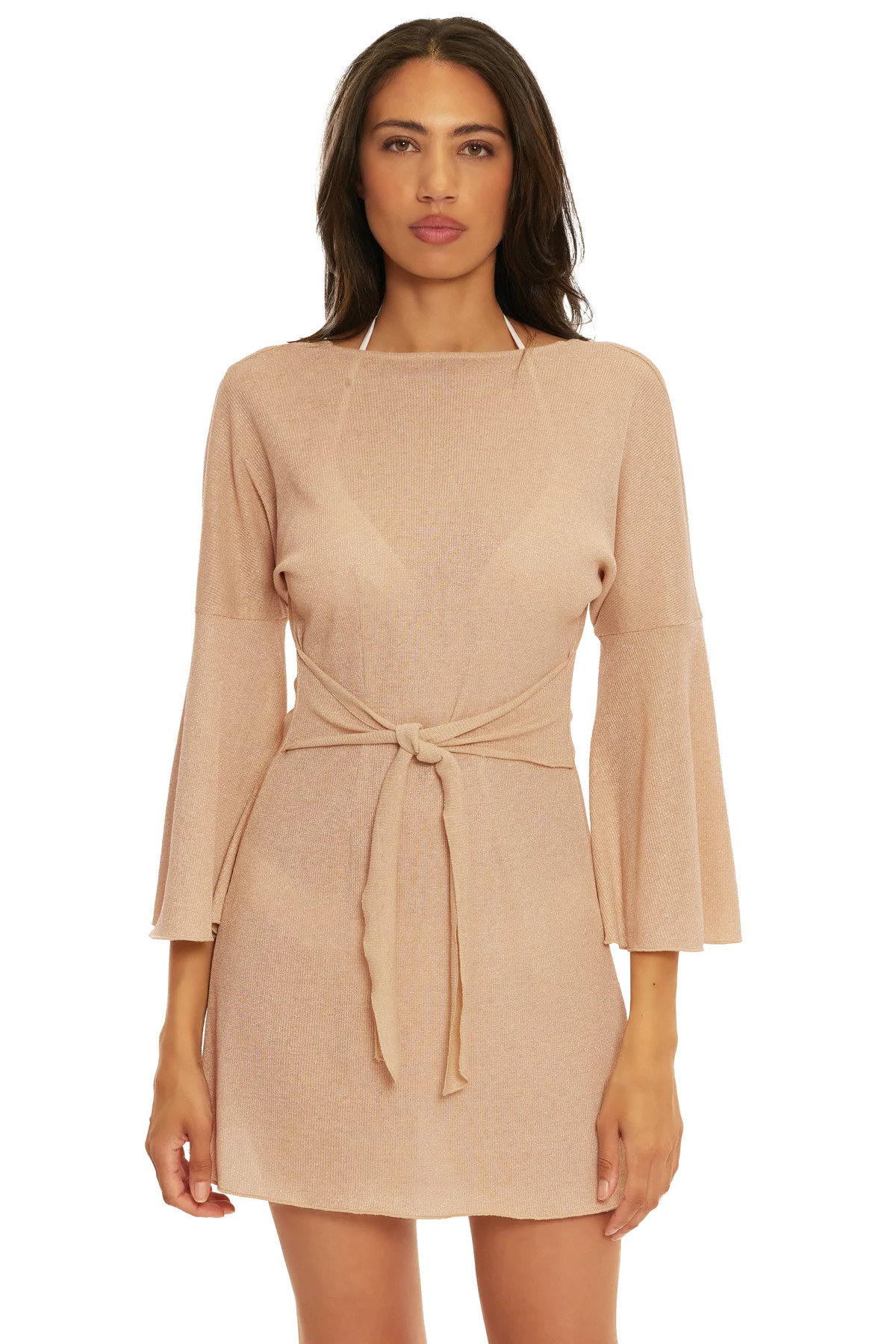 NATURAL/GOLD Shimmering Sands Convertible Tunic image number 3