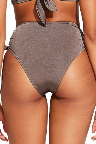 MINERAL SHIMMER ECOLUX Gemma Ruched High Waist Bikini Bottom