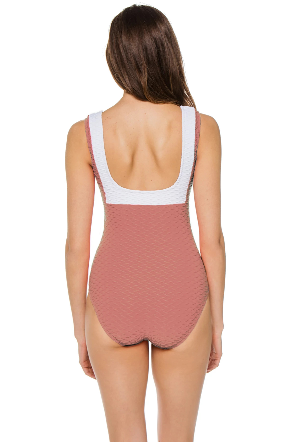 CARAMEL Textured One Piece Swimsuit image number 2