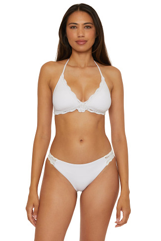 WHITE Avery Halter Bikini Top