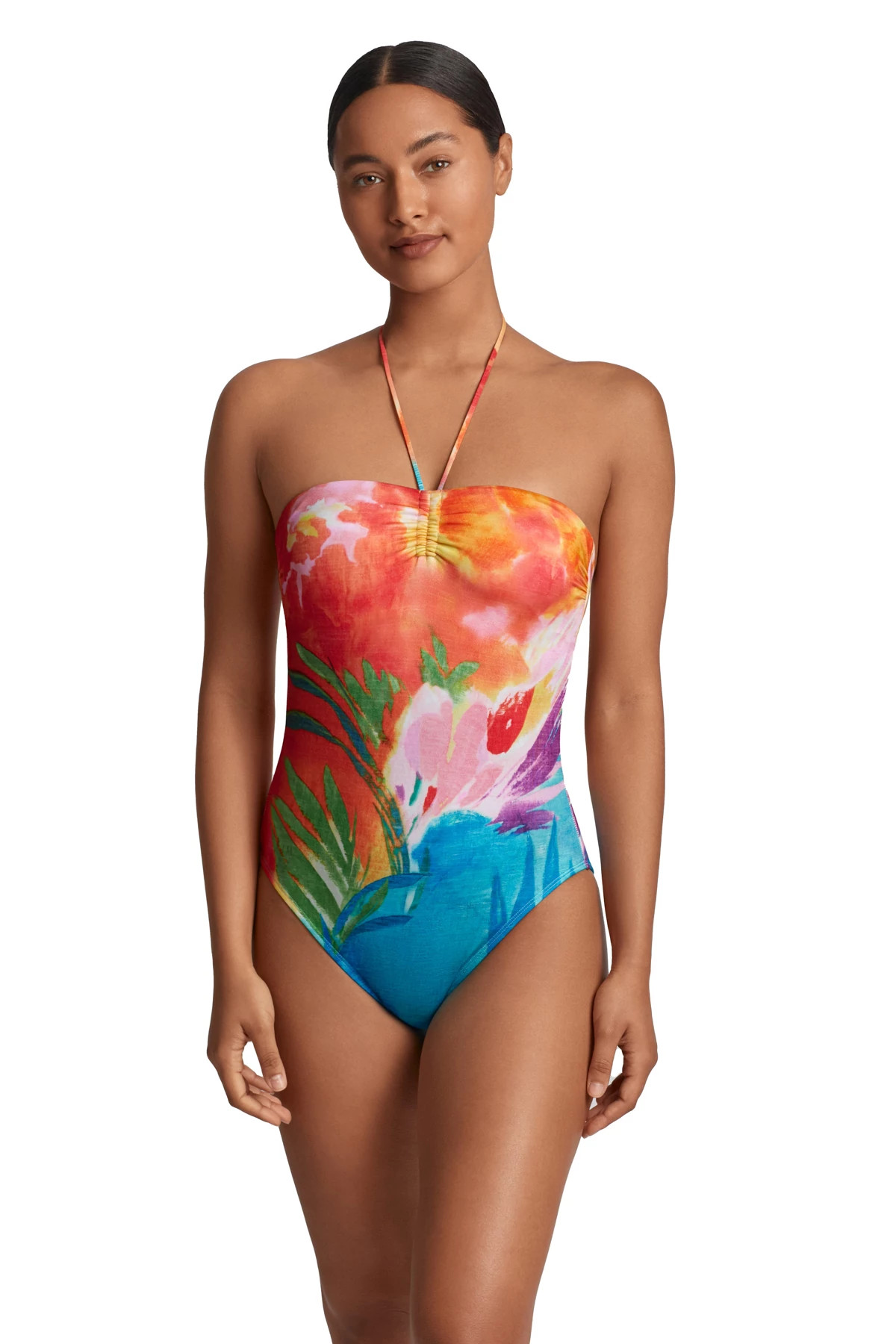 MULTI Bandeau One Piece Swimsuit image number 1