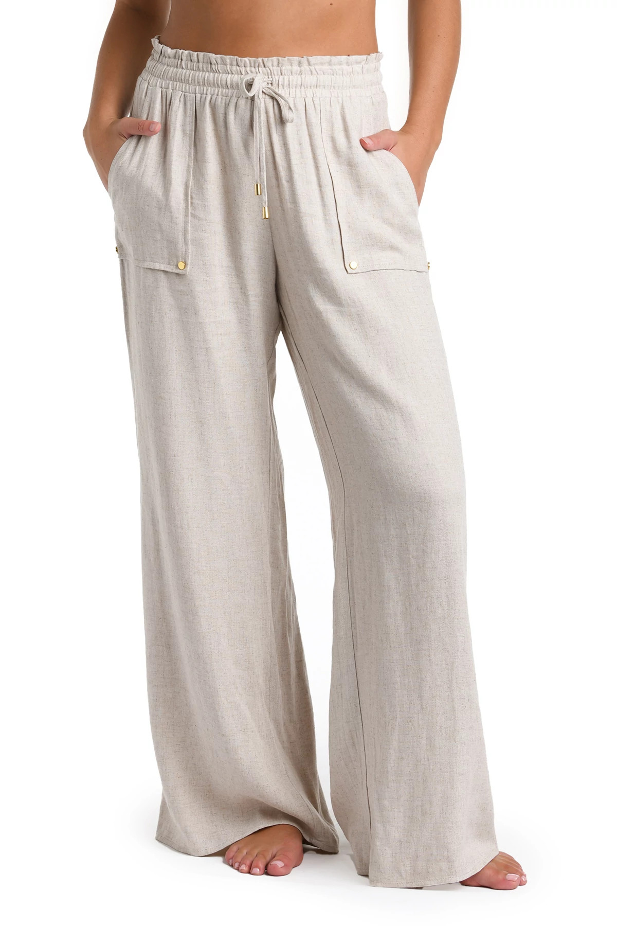 TAUPE Palazzo Cover-Up Pants image number 1