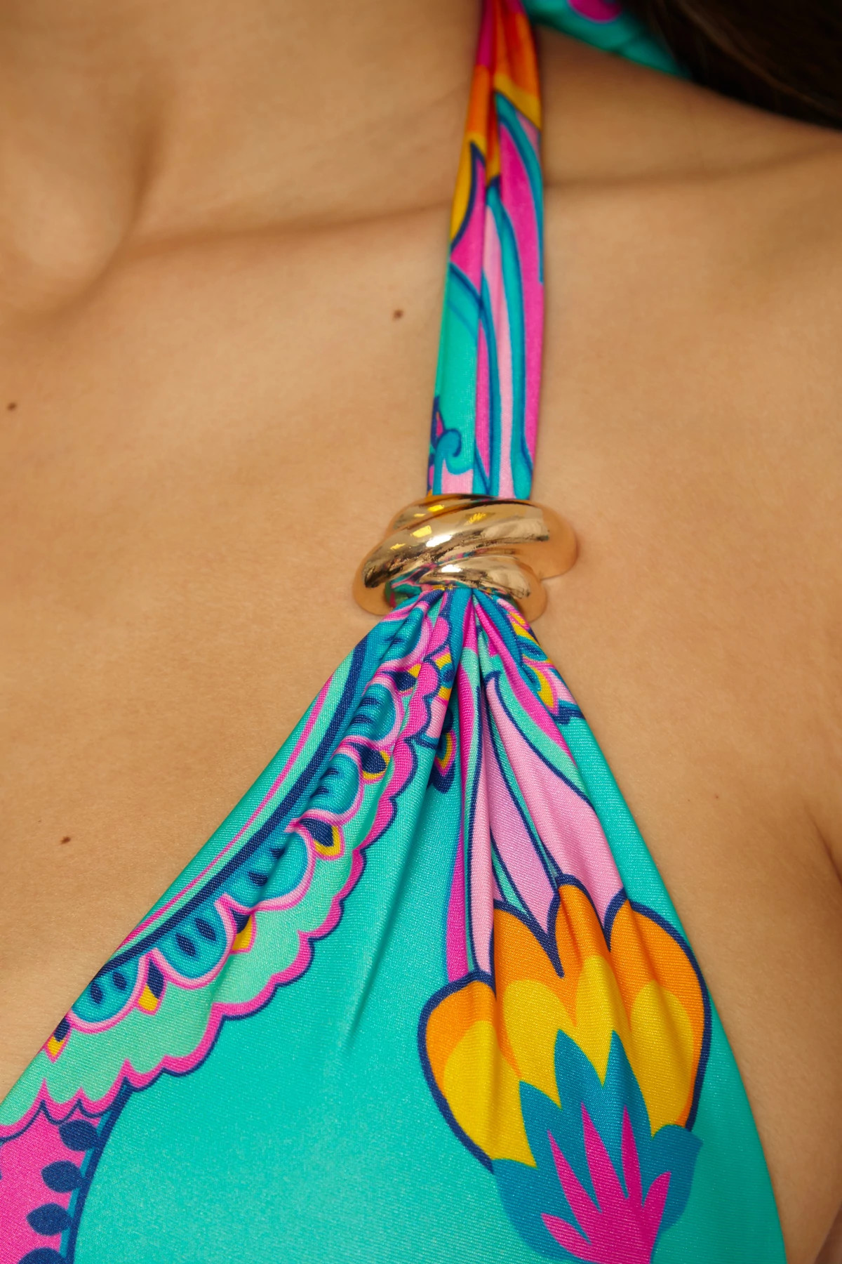 MULTI Banded Halter Bikini Top image number 6