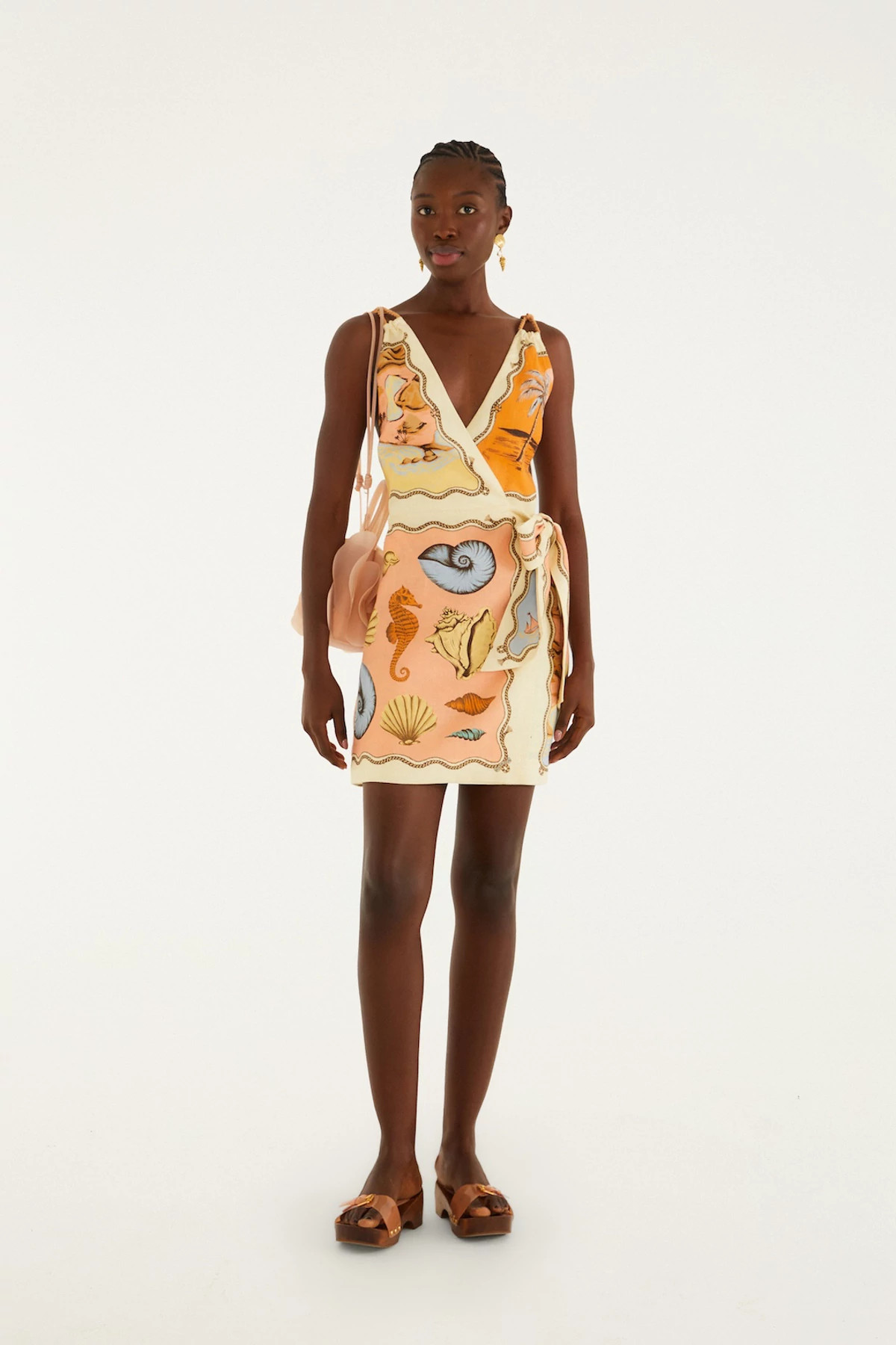 RIO SOUVENIR MIXED SCARF MULTICOLOR Souvenir Linen Wrap Mini Dress image number 3