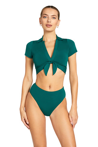 MALACHITE Ava Collared Bikini Top