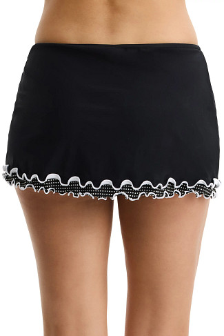 BLACK Dottie Delight Ruffle Skirted Bottom