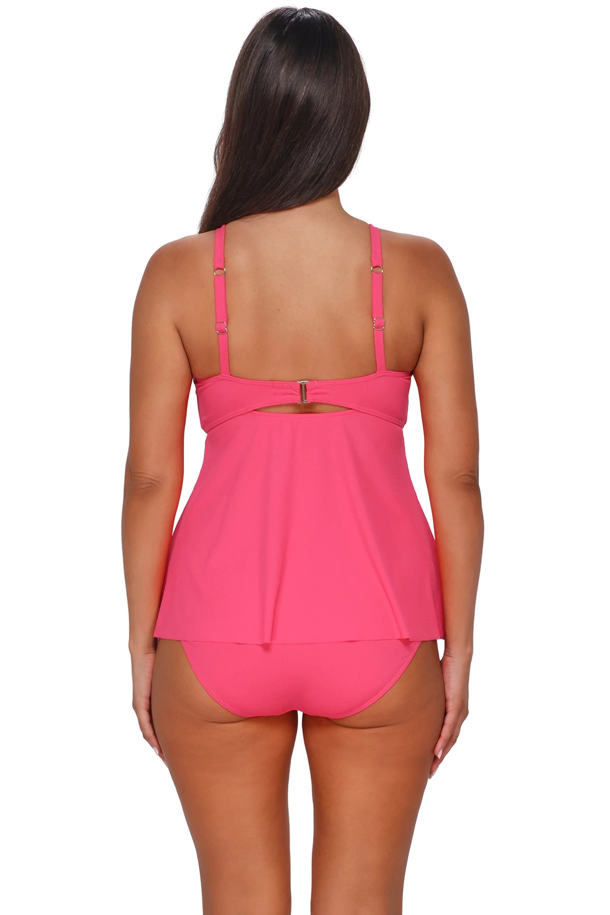 POSY PINK CREPE Tori Twist Front Tankini Top image number 3
