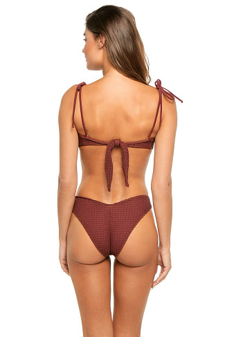 MAROON CROCHET Tori Bandeau Bikini Top