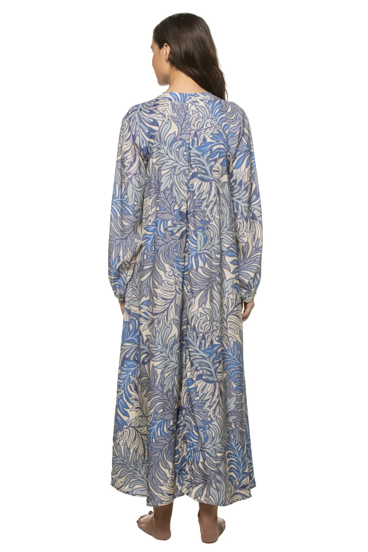 JUNGLE PRINT LAKE BLUE Fiore Silk Maxi Dress image number 2