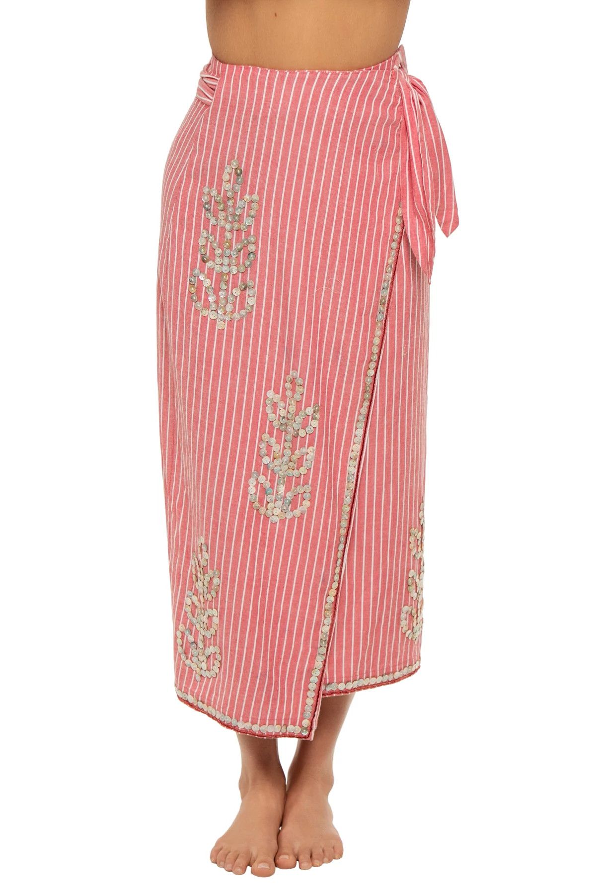 RED STRIPE Loren Midi Skirt image number 1