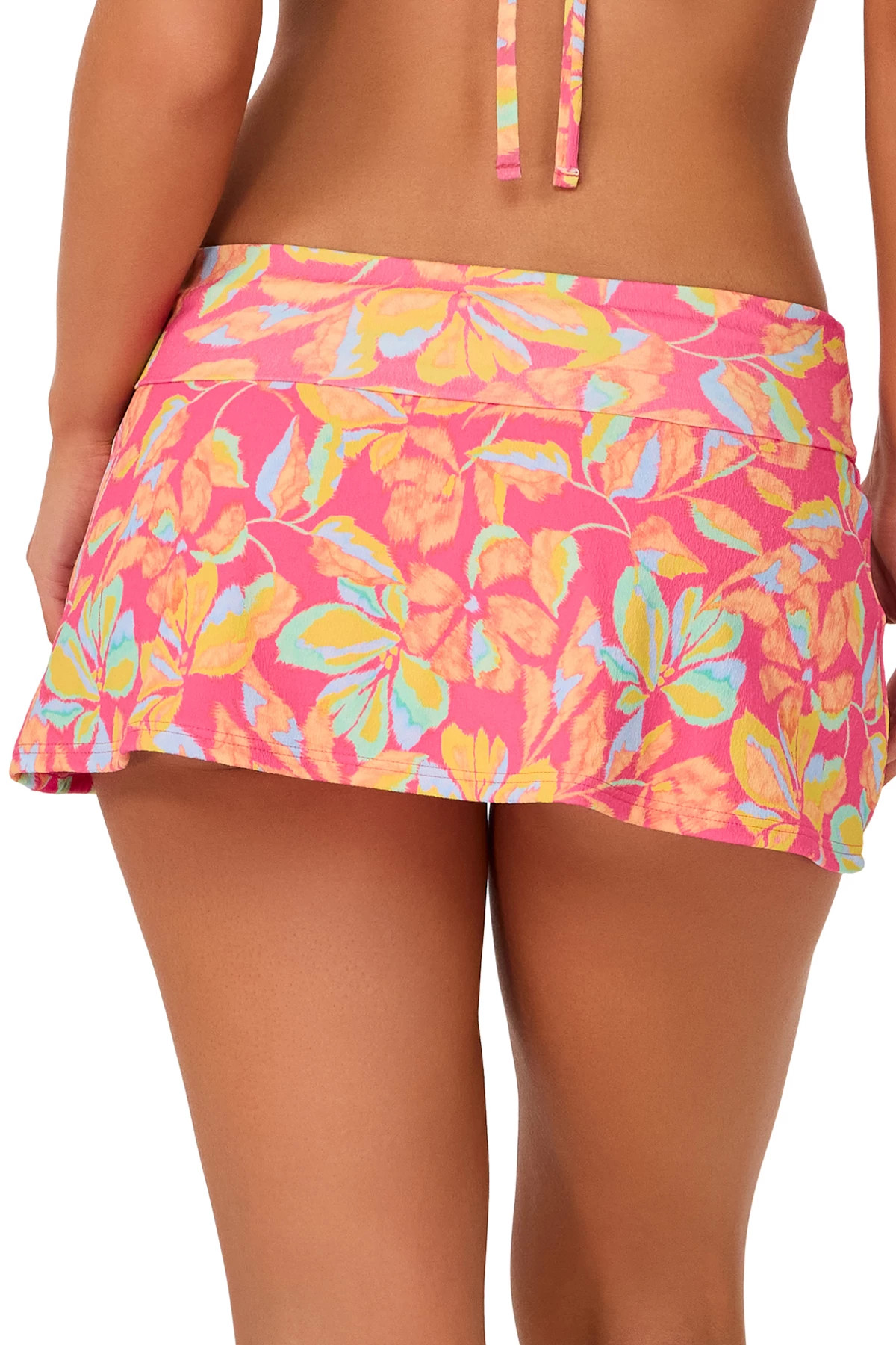 MAGIC HOUR CREPE Allison Side Slit Foldover Swim Skirt image number 3