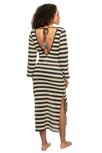 HAVANA STRIPE Long Sleeve Midi Dress