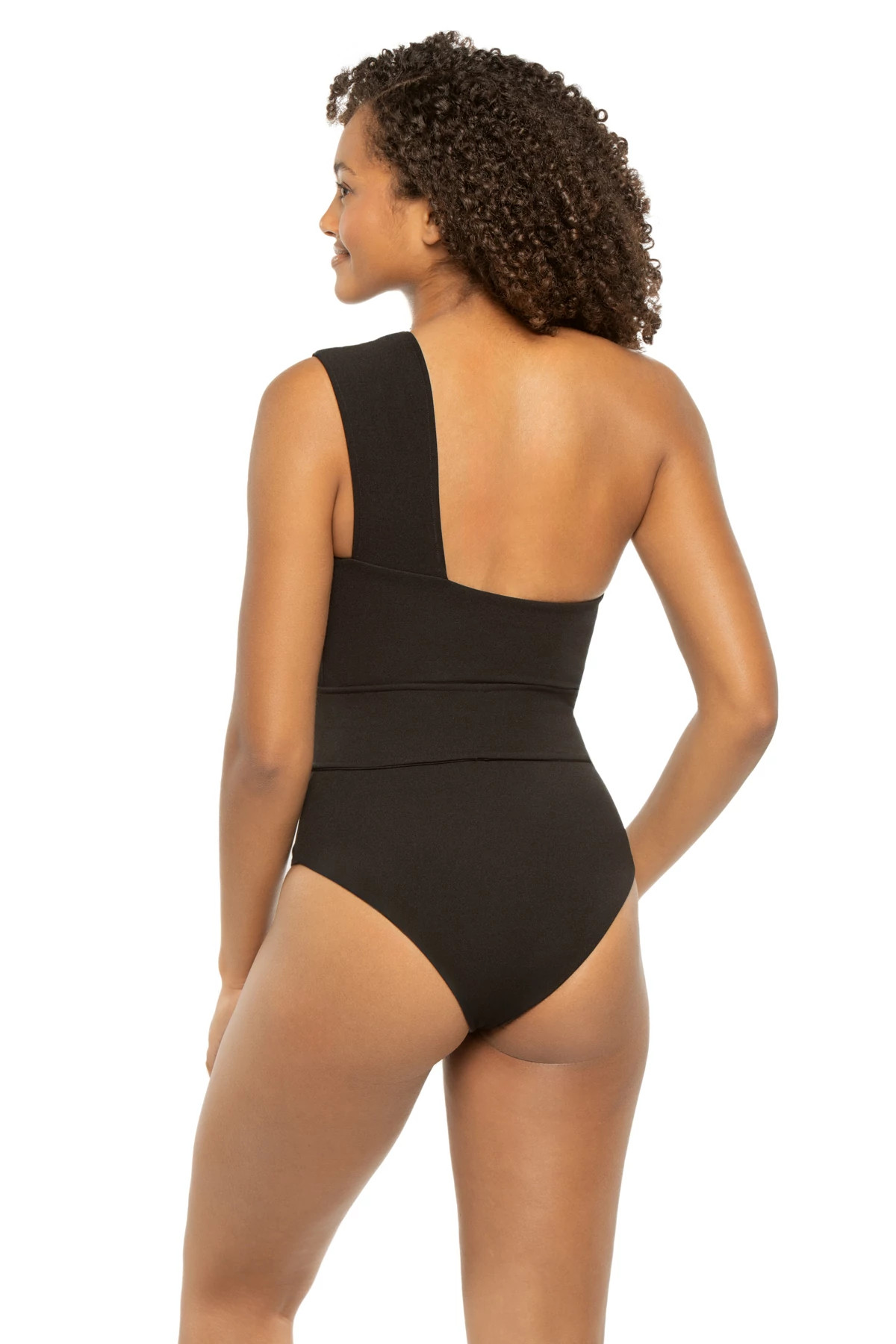 BLACK Crepe Maria One Piece Swimsuit image number 2