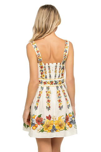 TROPI OFF-WHITE Tropi Floral Sweetheart Mini Dress