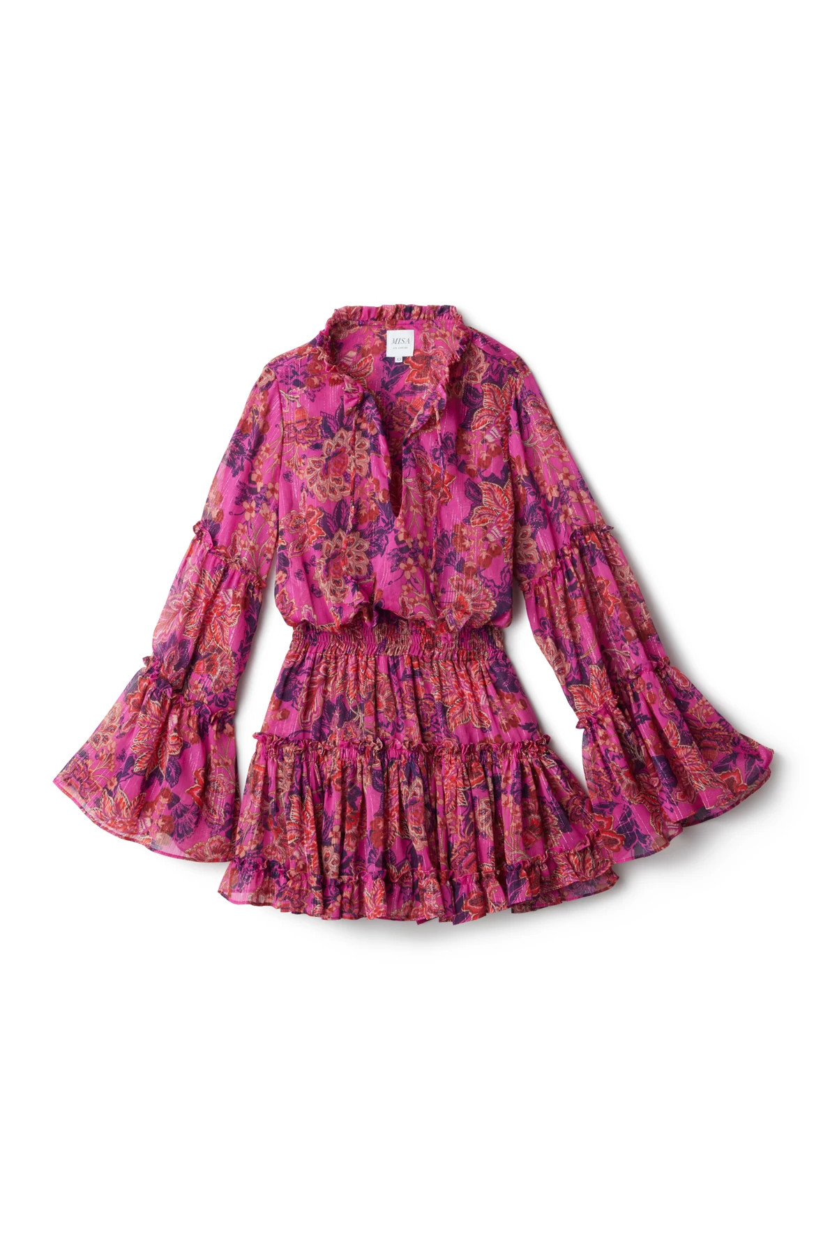 FUCHSIA BATIK Leeva Mini Dress image number 3