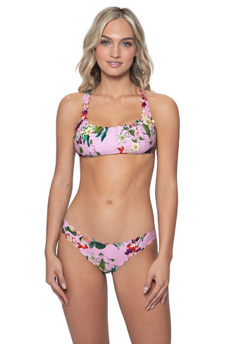 SUMMER HIBISCUS Reversible Seamless Wave Bralette Bikini Top