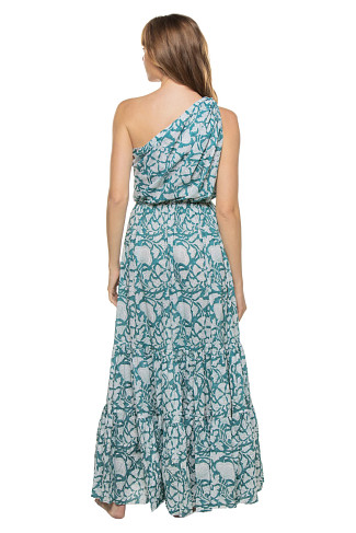 TEAL Botanica Asymmetrical Maxi Dress