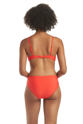 FLAMENCO CORAL Shirred Bralette Bikini Top