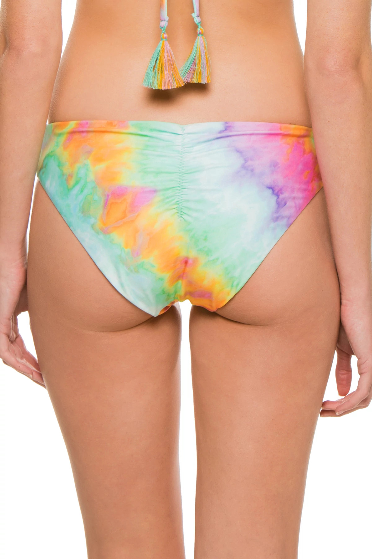 TURQUOISE Adela Tie-Dye Reversible Hipster Bikini Bottom image number 4