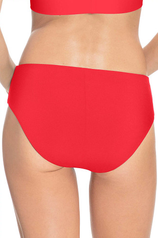 FIERY RED Mid-Rise Bikini Bottom
