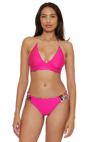 MULTI Swoop Reversible Banded Halter Bikini Top