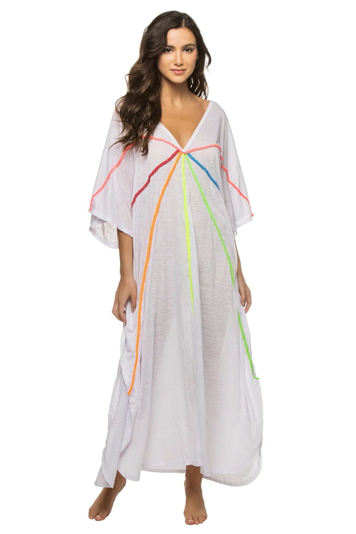 WHITE Braided Front Caftan image number 1