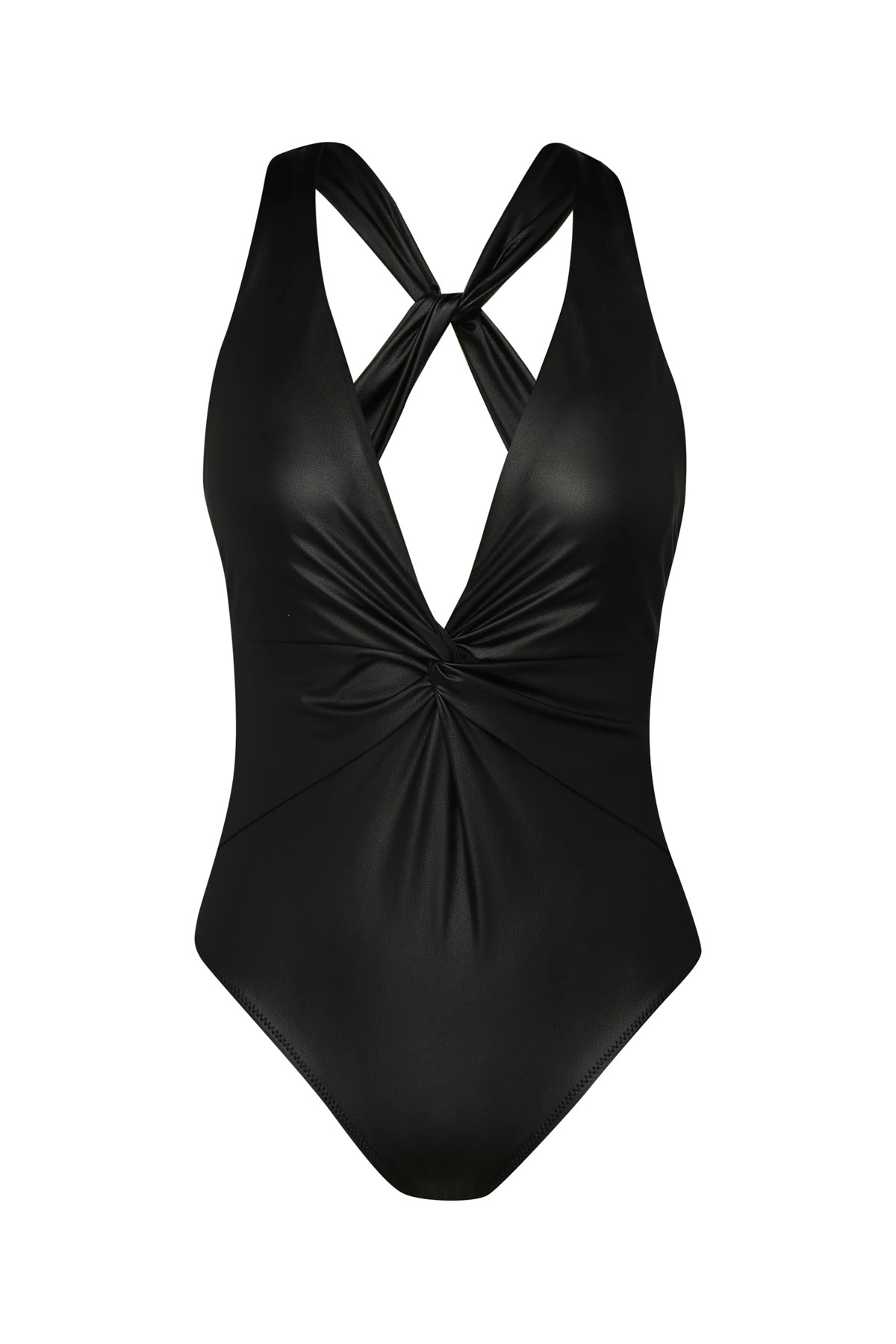 BLACK Hadley Twist Plunge One Piece Swimsuit image number 4