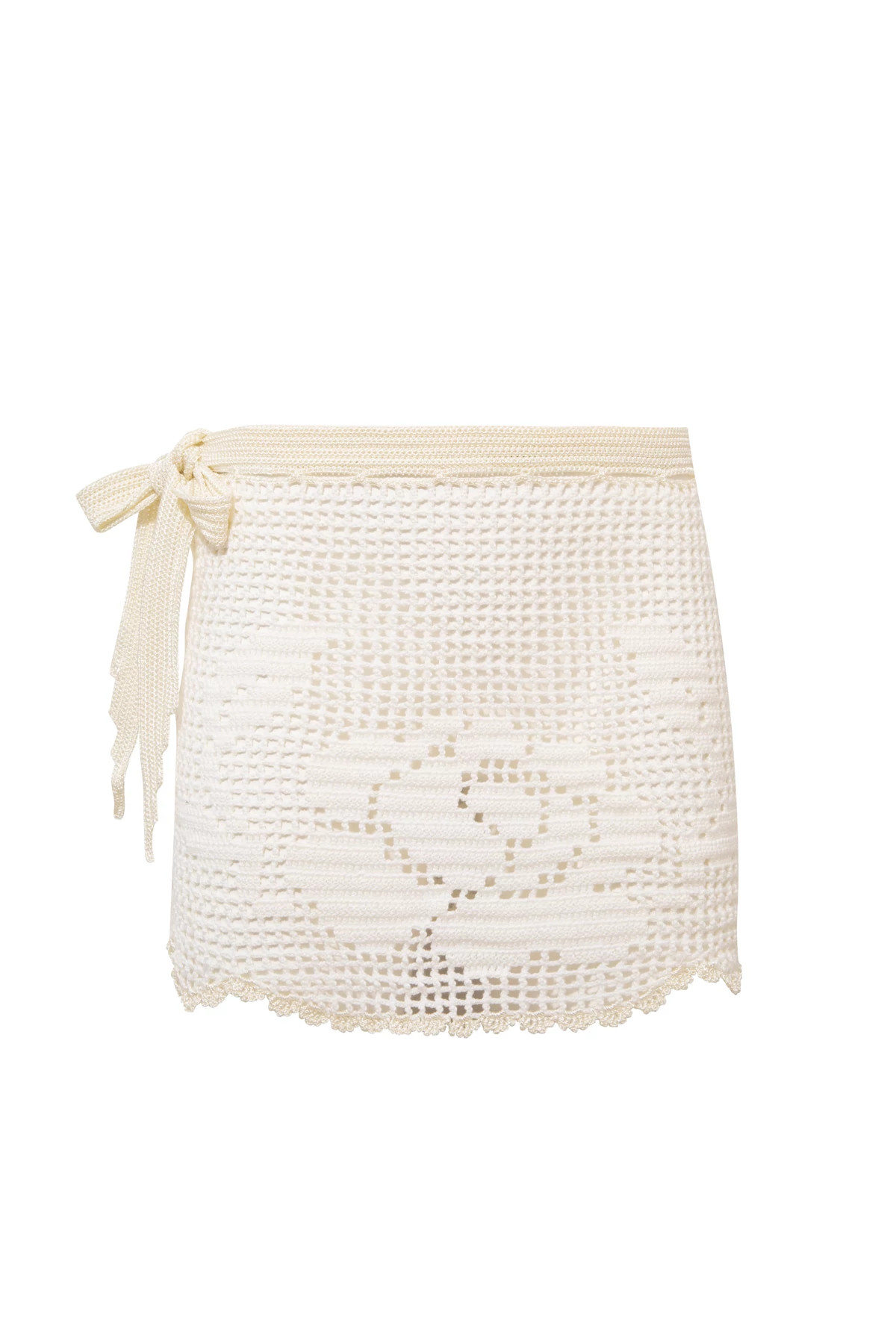 IVORY Isla Floral Crochet Mini Cover Skirt image number 6