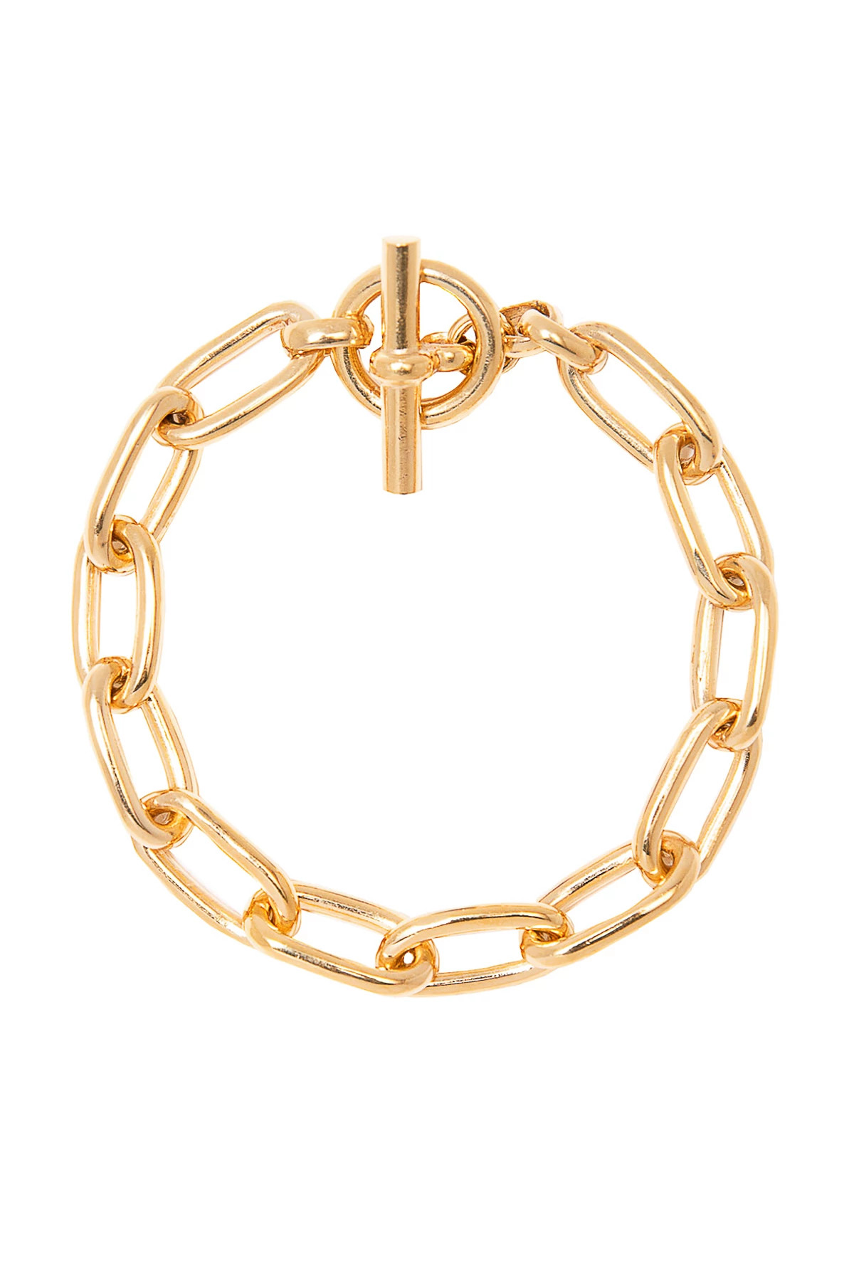 GOLD Small Gold Oval Linked Bracelet image number 1