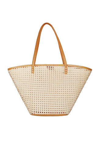 CARAMEL RATTAN Lou Tote Bag