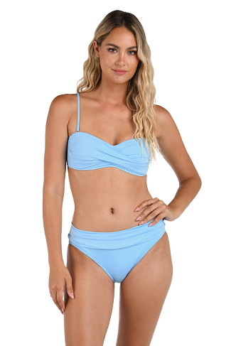 CRYSTAL BLUE Island Goddess Twist Bandeau Bikini Top