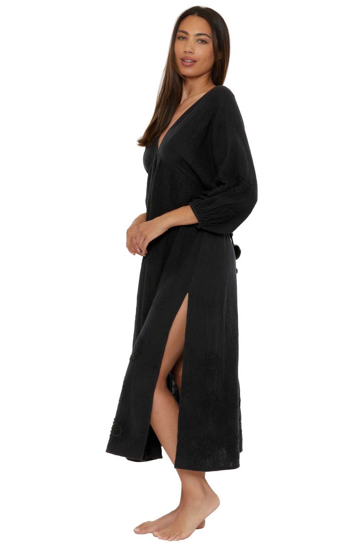 BLACK Open Back Maxi Dress image number 3