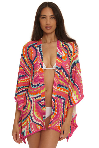 MULTI Swirl Fringe Kimono