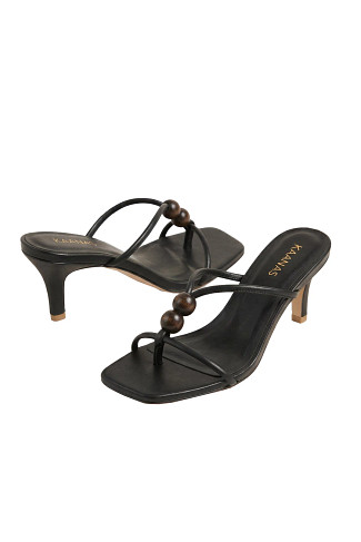 BLACK Sorella Leather Heeled Sandal