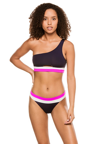 NAVY/PINK Bronte Asymmetrical Bikini Top