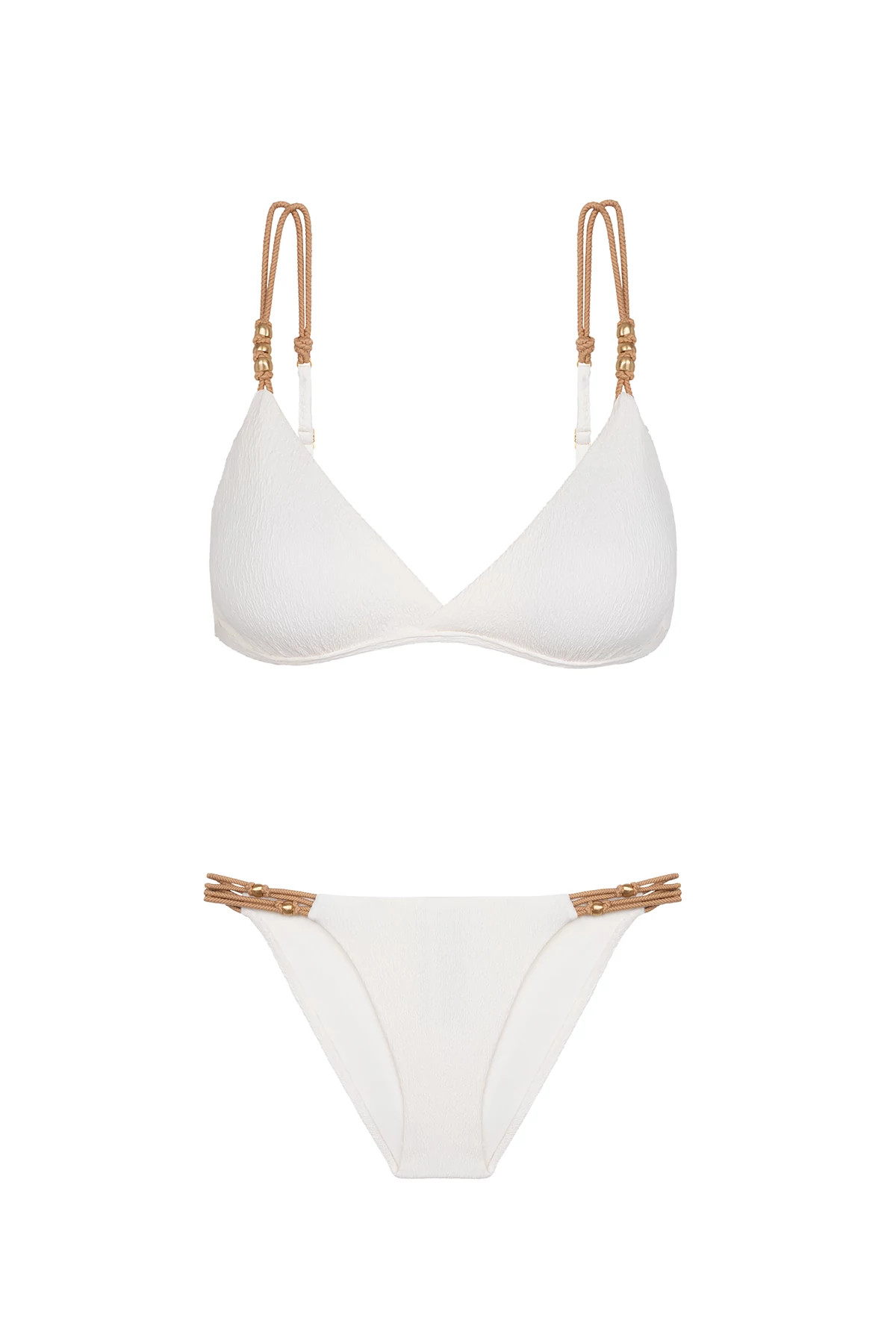 FIRENZE WHITE Kira Textured Bralette Bikini Top image number 3