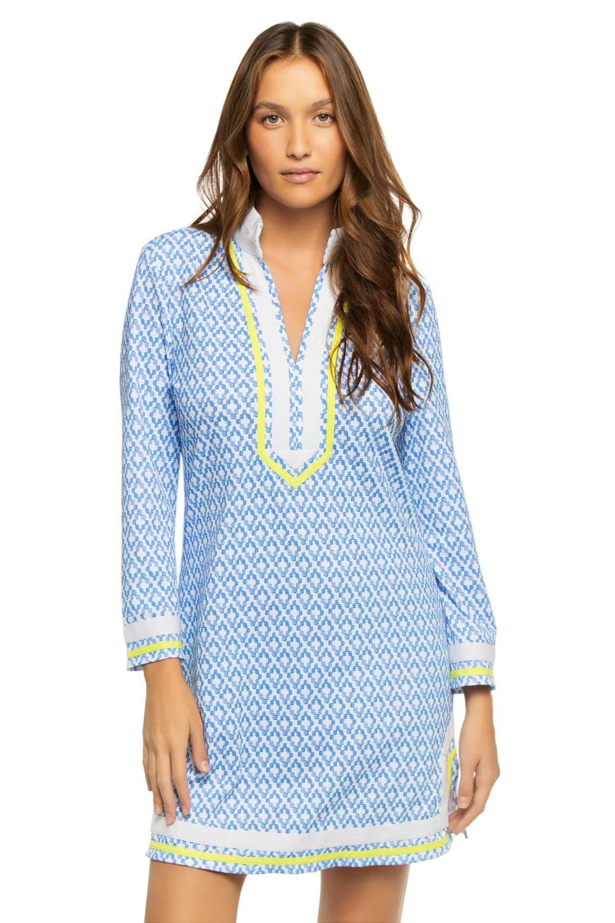 BLUE Pique Long Sleeve Tunic image number 1