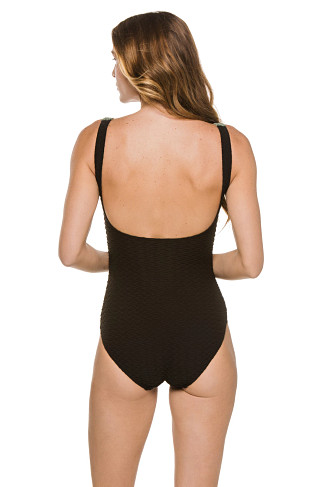 SAGE/BLACK Mimizan Over The Shoulder One Piece Swimsuit