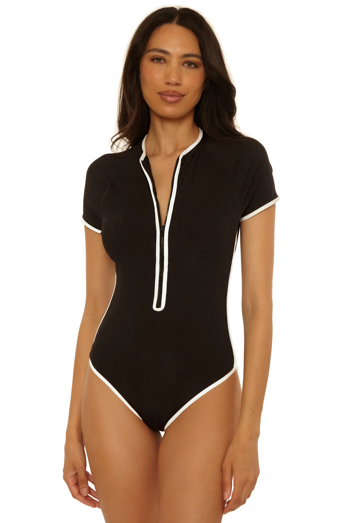 BLACK Triumph Ribbed One Piece Swimsuit image number 1