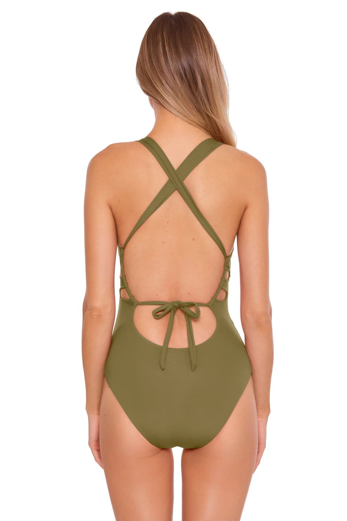 SEAWEED Cutout Plunge One Piece Swimsuit image number 2