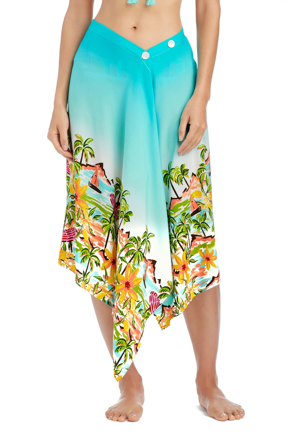 COOL Tropical Print Handkerchief Cover Skirt image number 1