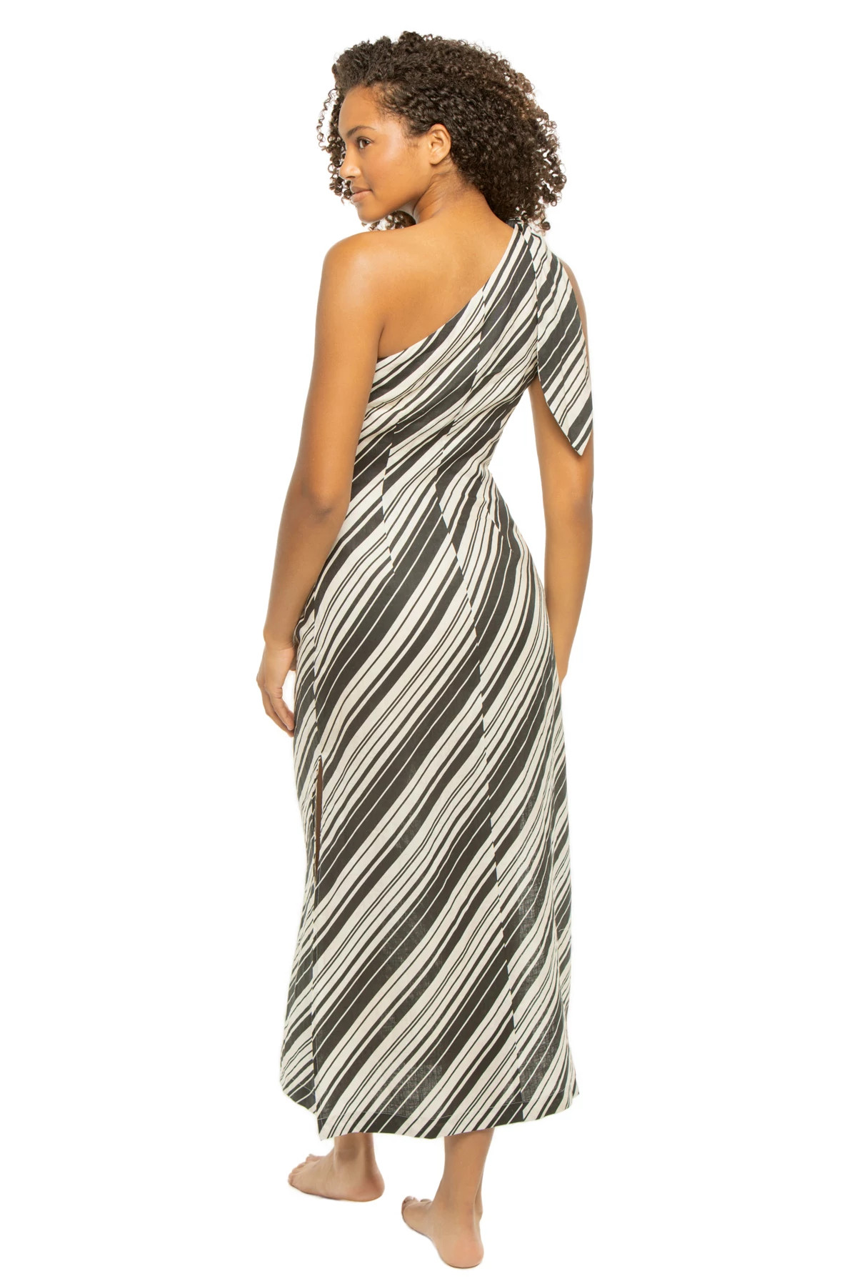 SARA Sara Linen Asymmetrical Midi Dress image number 2