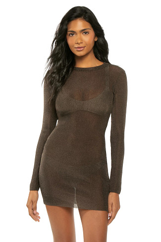 SLATE BROWN Hale Long Sleeve Mini Dress